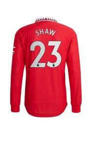 Manchester United Luke Shaw #23 Voetbaltruitje Thuis tenue 2022-23 Lange Mouw